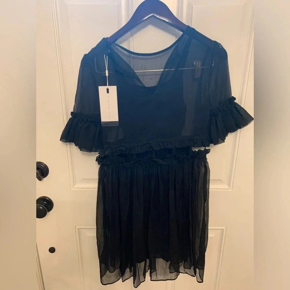 Endless Rose Black Chiffon Mini Dress Size XS NWT - Picture 5 of 7